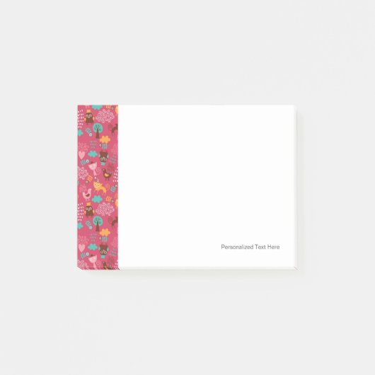 Post-it® Motif avec les oiseaux et les chats mignons (Devant)