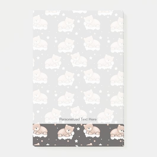 Post-it® motif avec petit ours couchant (Devant)