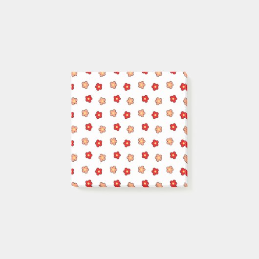 Post-it® Motif blanc Preppy rose Flower Arrière - plan (Devant)