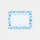 Post-it® Motif bleu d'échelle d'aquarelle (Devant)