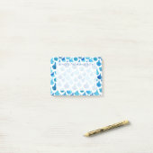 Post-it® Motif bleu d'échelle d'aquarelle (Sur un bureau)