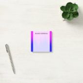 Post-it® Motif bleu et magenta de filets + Nom fait sur (Bureau)