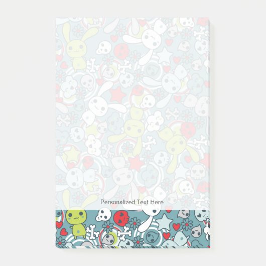 Post-it® motif bleu kawaii (Devant)