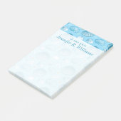 Post-it® Motif bleu océan| Ajouter votre nom (Incliné)