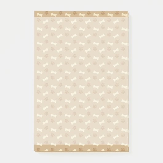 Post-it® Motif Brown d'os d'empreinte de patte (Devant)