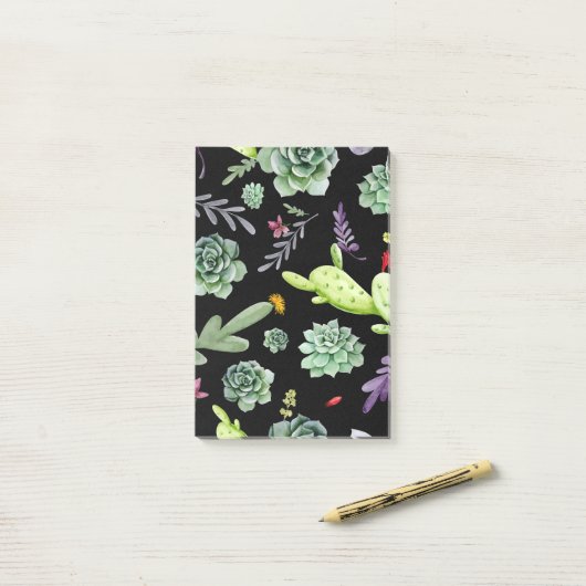 Post-it® Motif Cactus 2 (Sur un bureau)