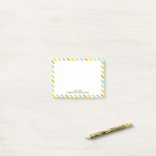 Post-it® Motif Candy Stripes (Sur un bureau)