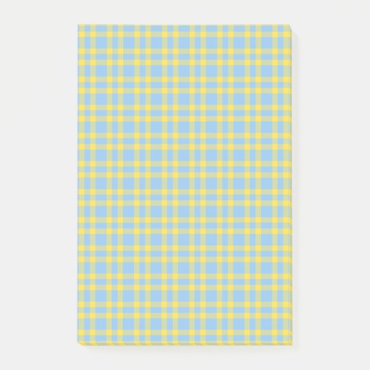 Post-it® Motif carreaux bleu jaune (Devant)
