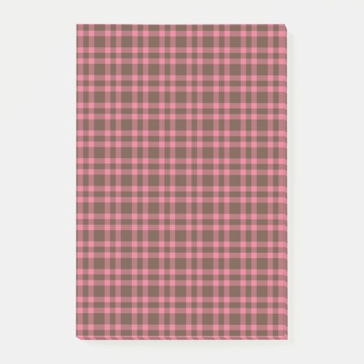 Post-it® Motif carreaux rose marron (Devant)