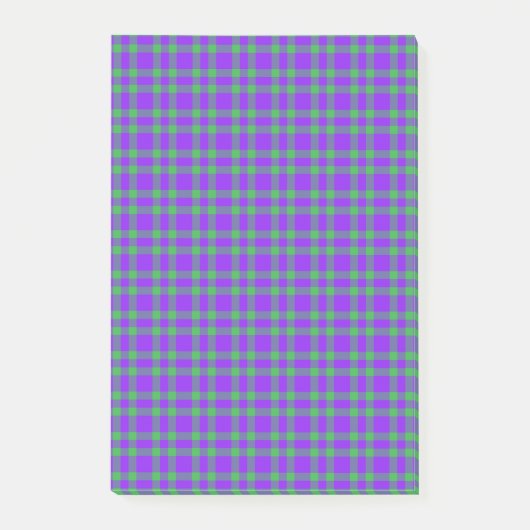 Post-it® Motif carreaux vert et violet (Devant)