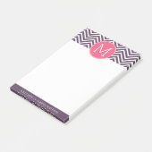 Post-it® Motif Chevron avec Monogramme - rose violet (Incliné)