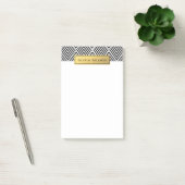 Post-it® Motif Chevron Black & Gold Faux Foil (Bureau)