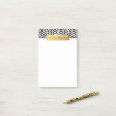 Post-it® Motif Chevron Black & Gold Faux Foil (Sur un bureau)