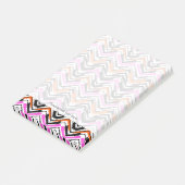 Post-it® Motif Chevron De Main Noire, Orange Et Rose (Incliné)