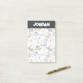 Post-it® Motif chien mignon Doodle (Sur un bureau)