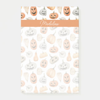 Post-it® Motif Citrouille d'aquarelle amusant