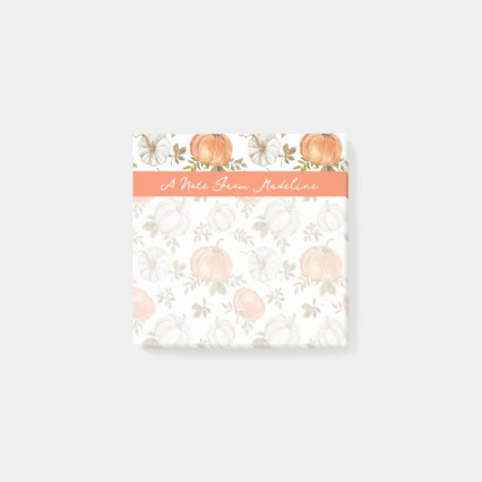 Post-it® Motif Citrouille d'aquarelle d'automne (Devant)