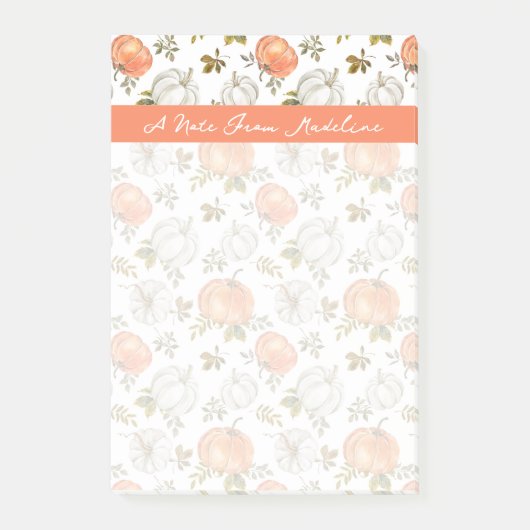 Post-it® Motif Citrouille d'aquarelle d'automne (Devant)