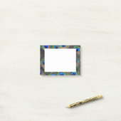 Post-it® Motif coloré Peacock Feather Eyespot (Sur un bureau)