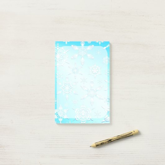 Post-it® Motif Crystal Snowflakes (Sur un bureau)