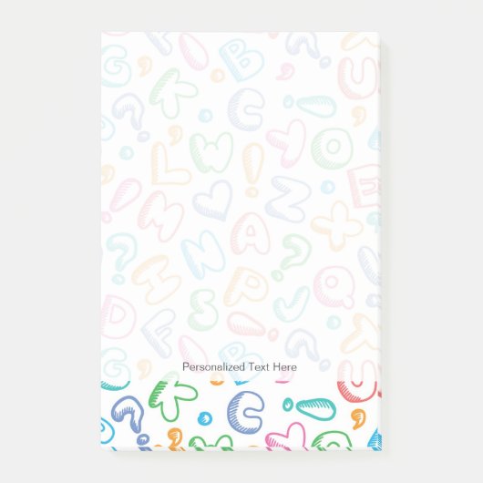 Post-it® motif d'alphabet (Devant)