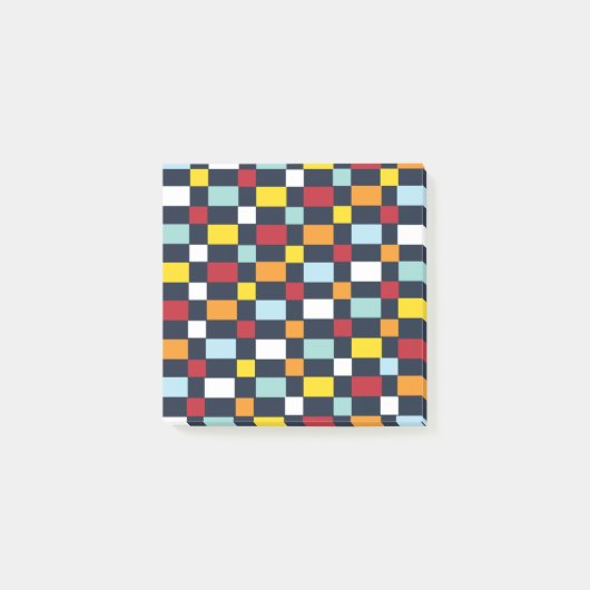 Post-it® Motif damier coloré (Devant)
