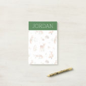 Post-it® Motif d'amis animaux de bois mignon (Sur un bureau)