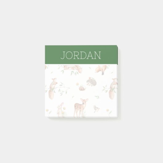 Post-it® Motif d'amis animaux de bois mignon (Devant)