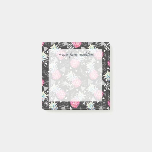 Post-it® Motif d'ananas triangulaire texturé (Devant)