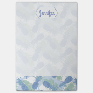 Post-it® Motif d'ananas tropical Pastel  Ajouter votre nom