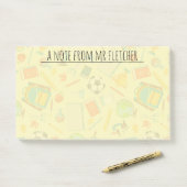 Post-it® Motif d'approvisionnement scolaire personnalisé (Sur un bureau)