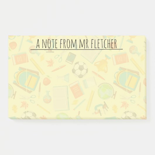 Post-it® Motif d'approvisionnement scolaire personnalisé (Devant)