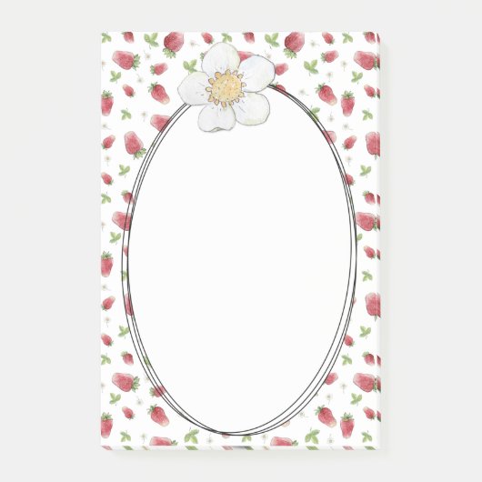 Post-it® Motif d'aquarelle aux fraises rouges (Devant)