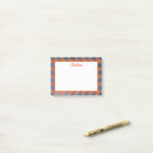 Post-it® Motif d'aquarelle bleu Orange Navy (Sur un bureau)