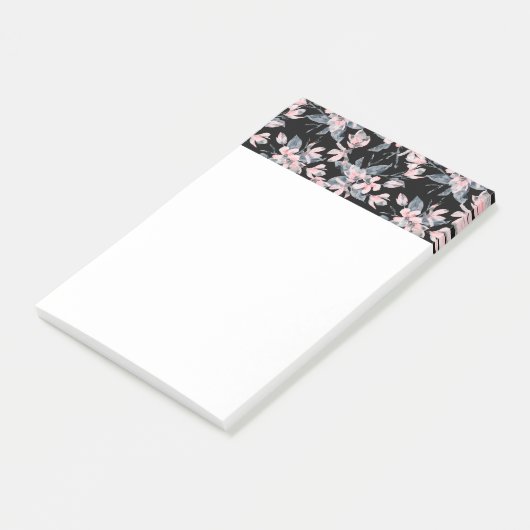 Post-it® Motif d'aquarelle rose et gris (Incliné)