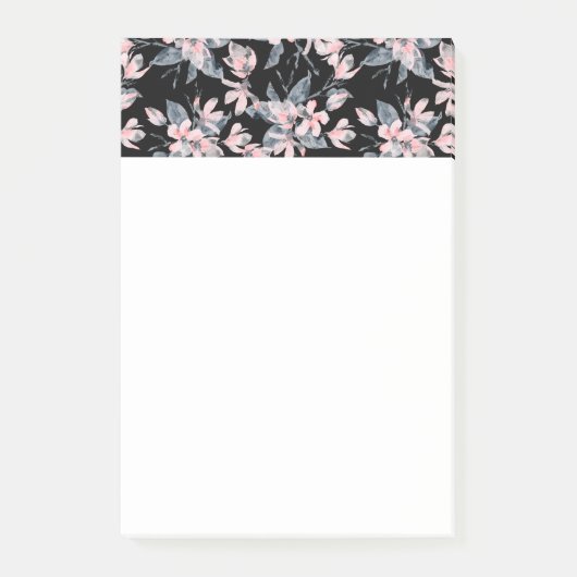 Post-it® Motif d'aquarelle rose et gris (Devant)