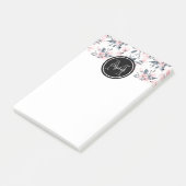 Post-it® Motif d'aquarelle rose et gris (Incliné)