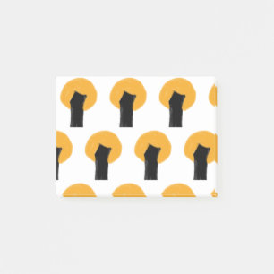 Post-it® Motif d'aquarelle simple orange noir