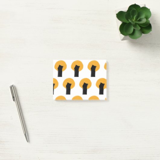 Post-it® Motif d'aquarelle simple orange noir (Bureau)