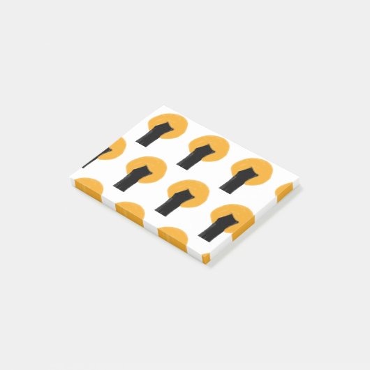 Post-it® Motif d'aquarelle simple orange noir (Incliné)