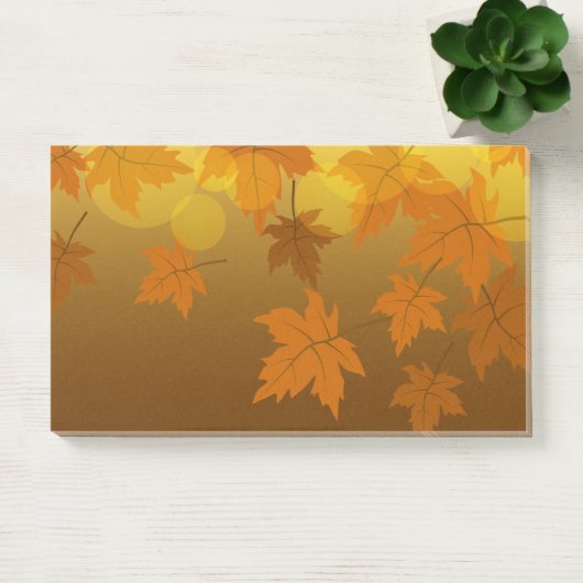 Post-it® Motif d'automne avec feuilles d'érable en chute et (Bureau)
