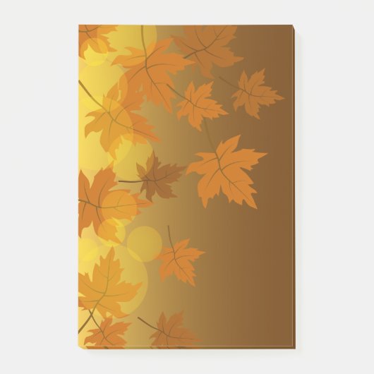 Post-it® Motif d'automne avec feuilles d'érable en chute et (Devant)