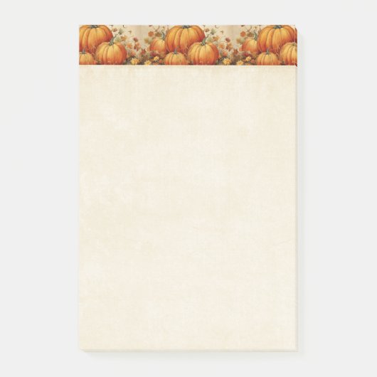 Post-it® Motif d'automne rustique Citrouille orange (Devant)