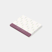 Post-it® Motif de ballet fantaisie avec frontière bordeaux (Incliné)