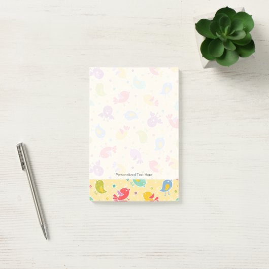 Post-it® Motif de bébé avec les oiseaux mignons (Bureau)