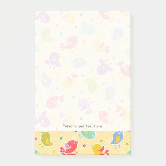 Post-it® Motif de bébé avec les oiseaux mignons (Devant)