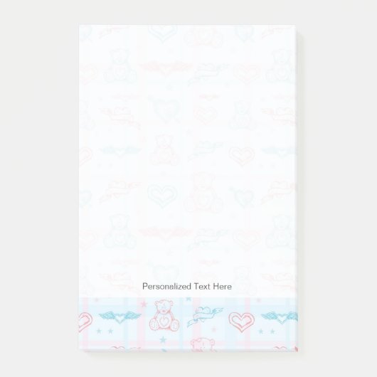 Post-it® motif de bébé avec l'ours de nounours (Devant)