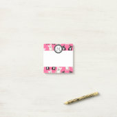 Post-it® Motif de Bulldog français rose mou (Sur un bureau)