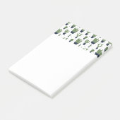 Post-it® Motif de cactus vert foncé rustique du désert (Incliné)
