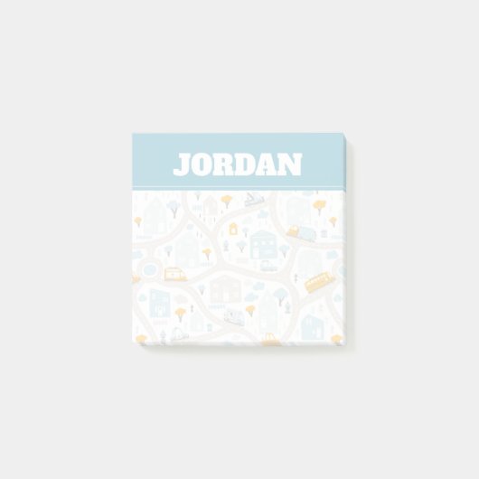 Post-it® Motif de carte de quartier de Cute Pastel (Devant)
